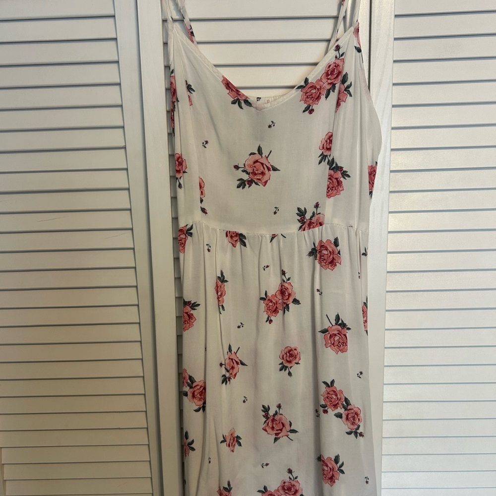 H&M White Dress with Pink Floral Pattern